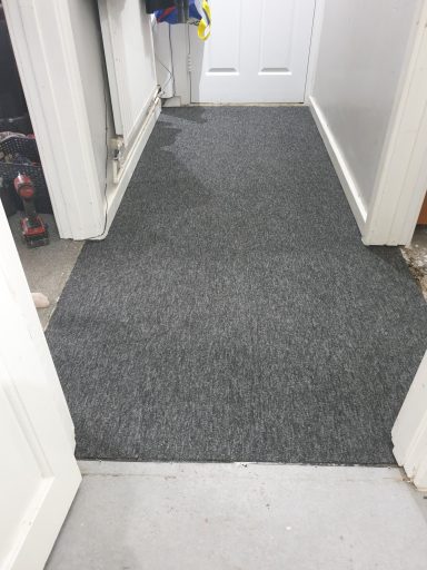 Hallway carpet tile install Hallway carpet tile install